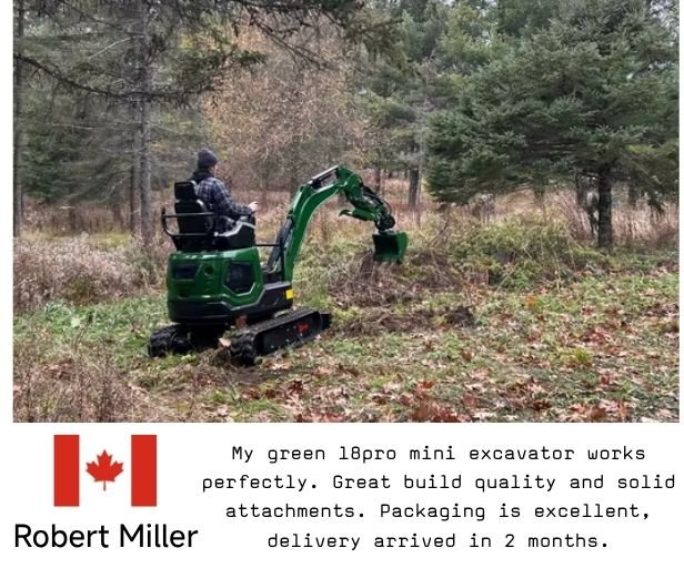 Customer testimonial from Canada,feedback on 18pro mini excavator
