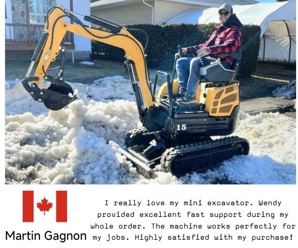 Customer testimonial from Canada, Martin Gagnon, feedback on our mini excavator