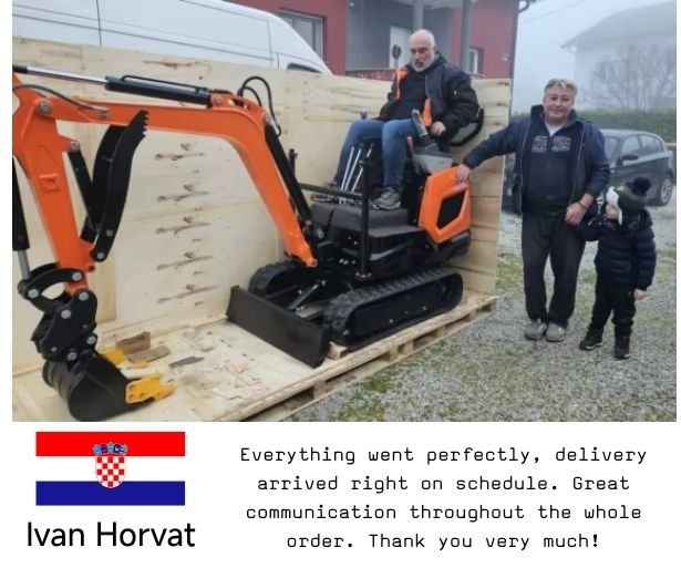 Customer testimonial from Croatia, Ivan Horvat, feedback on our mini excavator