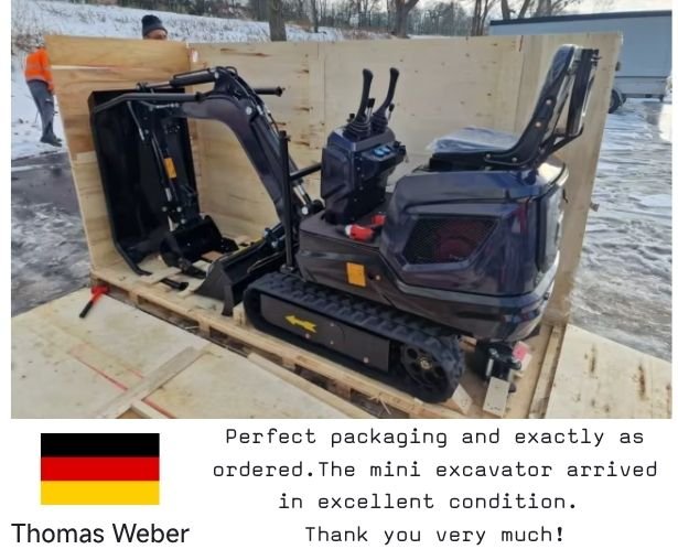 Customer testimonial from Germany, feedback on our mini excavator